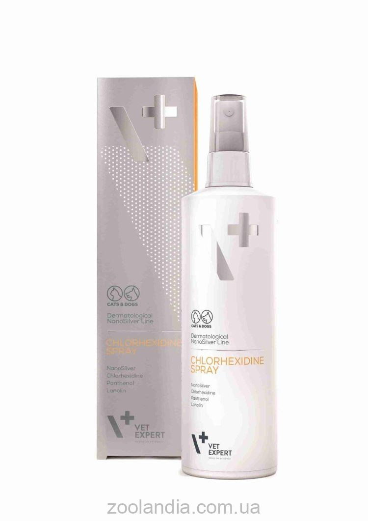 VetExpert (ВетЭксперт) DSL Chlorhexidine Nanosilver Spray - Спрей с хлоргексидином для собак и кошек