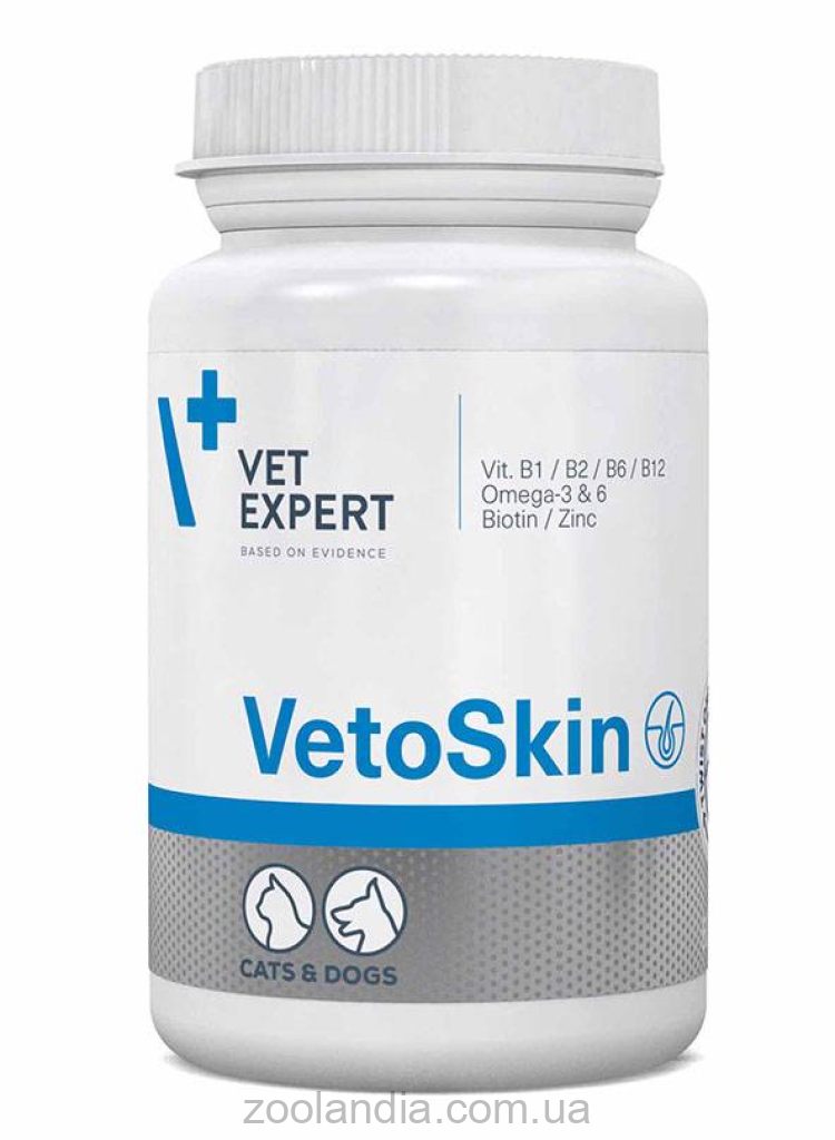 VetExpert (ВетЭксперт) VetoSkin (ВетоСкин) - Пищевая добавка для здоровья кожи и шерсти кошек и собак