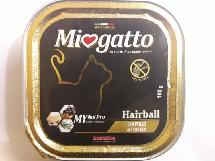 Morando (Морандо) Miogatto Adult Hairball - для взрослых кошек с курицей (выведение шерсти)