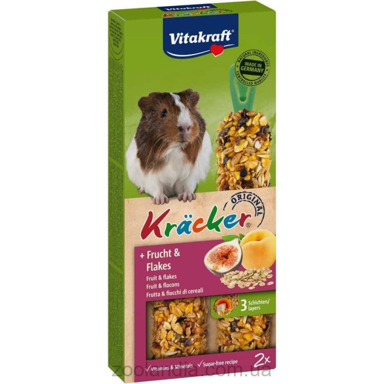 Vitakraft (Витакрафт) «Kracker Original + Frucht & Flakes» - Лакомство для морских свинок (фрукты и хлопья)
