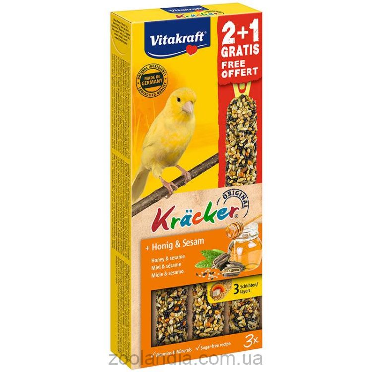 Vitakraft (Витакрафт) «Kracker Original + Honey & Sesame» - Лакомство для канареек (мед и кунжут)