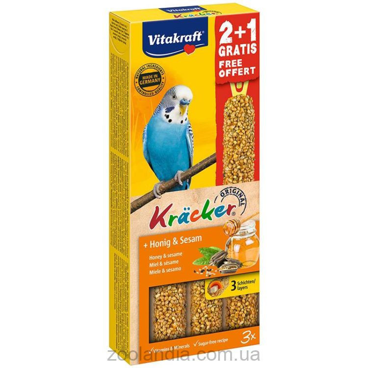 Vitakraft (Витакрафт) «Kracker Original + Honey & Sesame» - Лакомство для попугаев (мед и кунжут)