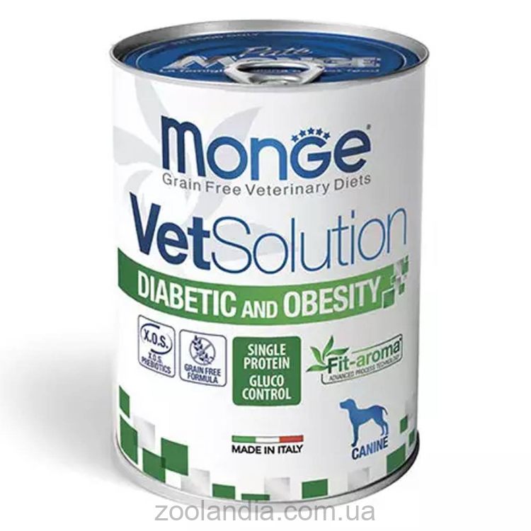 Monge (Монж) VеtSolution Wet Diabetic & Obesity Canine Dog - Влажный корм для собак при диабете с тунцом