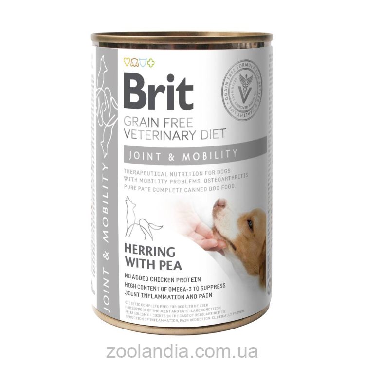 Brit (Брит) VetDiets Joint &Mobility - Влажный корм для собак для поддержания здоровья суставов (сельдь/горошек)