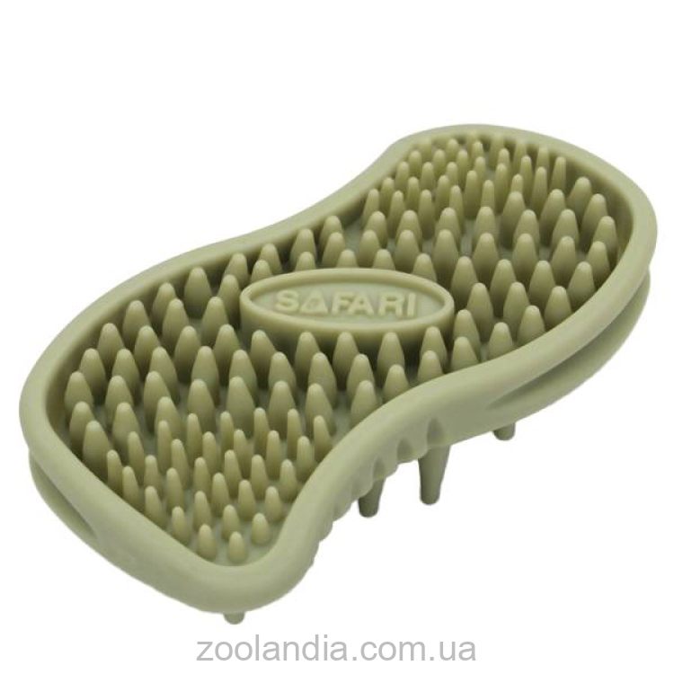 Safari Massager массажная щетка для собак и котов, резина, зеленая