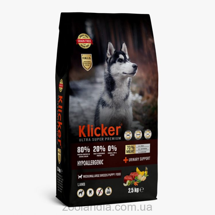 Clicker (Кликер) Puppy Medium/Large - Сухой корм для щенков средних и крупных пород с ягненком