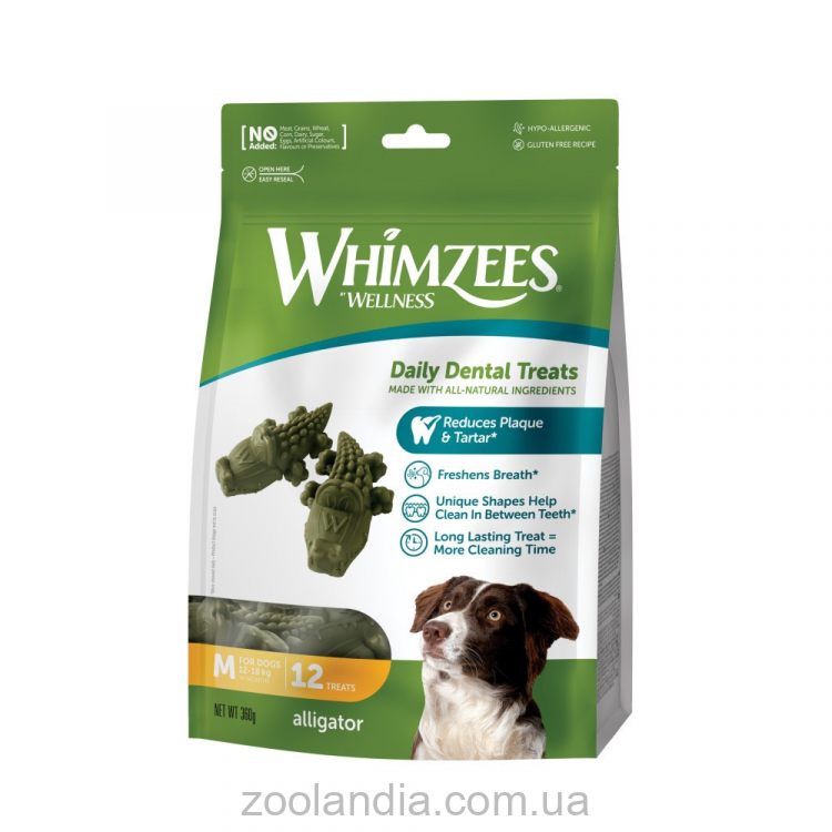 Whimzees (Вимзис) Wellness Daily Dental Treats Alligator - Алигатора натуральные лакомства для зубов собак