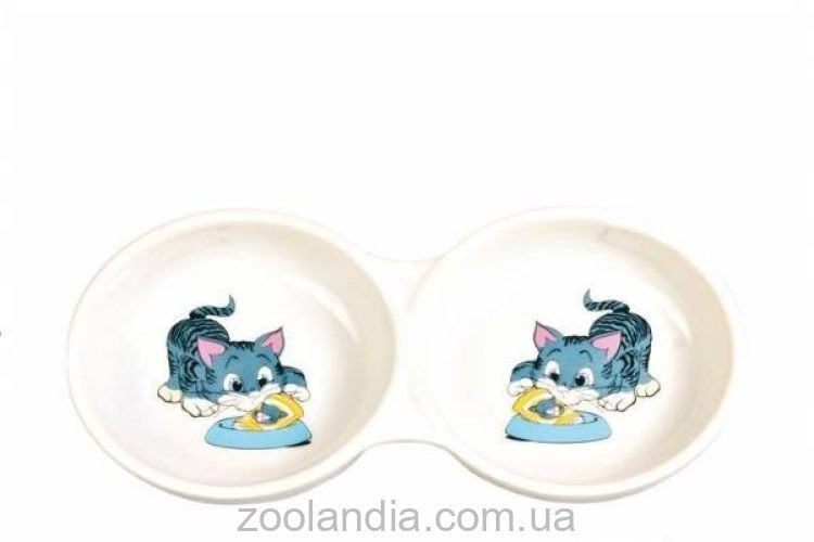 Trixie (Трикси) - Керамическая миска для кошки - двойная, 150 мл / 11 см