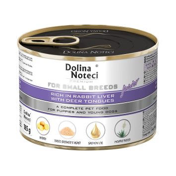 Dolina Noteci (Долина Нотечи) Premium Junior - Влажный корм для щенков и юниоров мелких пород (печень кролика и язык оленя)