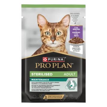 Purina Pro Plan Adult Sterilised Maintenance – Влажный корм для кастрированных кошек с уткой кусочки в соусе