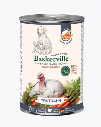 Baskerville (Баскервиль) Holistic Puppy & Mother - Консервированный корм для щенков и беременных собак (индейка/морковь)