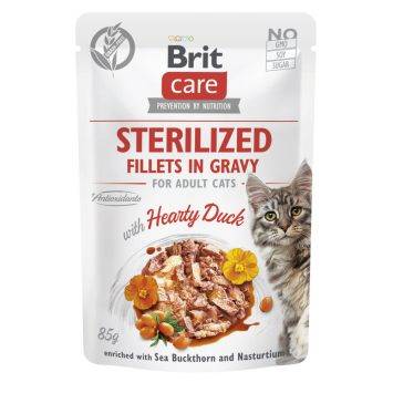 Brit Care (Брит Кеа) Cat Sterilized Fillets in Gravy with Healthy Duck - Влажный беззерновой корм для стерилизованных кошек (филе в соусе с уткой)