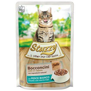 Stuzzy (Штузи) Cat White Fish -  Консервированный корм в желе для котов (белая рыба)