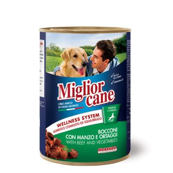 Migliorcane (Миглиор Канэ) - Влажный корм для собак с кусочками говядины и овощами