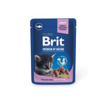 Brit Premium (Брит Премиум)  Cat pouch  - Влажный корм для котят, белая рыба