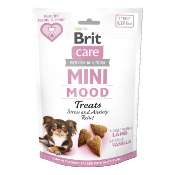 Brit Care (Брит Кеа) Mini Treats Mood - Лакомство для собак малых пород, против стресса, с ягненком, вкус ванили