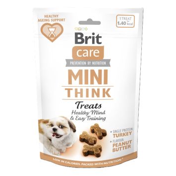 Brit Care (Брит Кеа) Mini Treats Think - Лакомство для собак малых пород, для поддержания умственных способностей, с индейкой, вкус арахисового масла