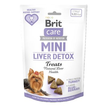 Brit Care (Брит Кеа) Mini Treats Liver Detox - Лакомство для собак малых пород, для детокса печени, с индейкой и вкусом черники