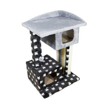 Lucky Pet (Лаки Пет) Каньон - Когтеточка-домик с платформой трехуровневая, мех