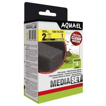 AquaEL (АкваЭль) Media Set Standard - Вкладыш во внутренний фильтр Fan-1 Plus, 2 шт (губка)