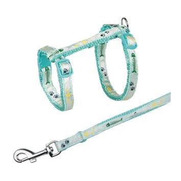Trixie (Трикси) - Шлейка с поводком для котят с рыбками, нейлон
