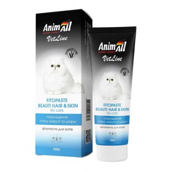 AnimAll VetLine (ЭнимАлл ВетЛайн) Fitopaste Beauty Hair&Skin - Фитопаста для улучшения качества шерсти у кошек
