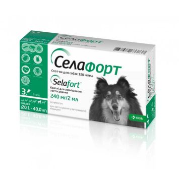 KRKA Селафорт - Капли от блох, клещей и гельминтов для взрослых собак 20-40 кг