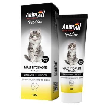 AnimAll VetLine (ЭнимАлл ВетЛайн) Malt Fitopaste - Фитопаста для выведения шерсти у кошек
