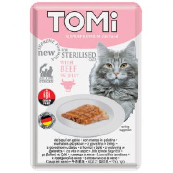 Tomi (Томи) Sterilised Beef in Jelly - Влажный корм для стерелизованых кошек (говядина в желе), пауч