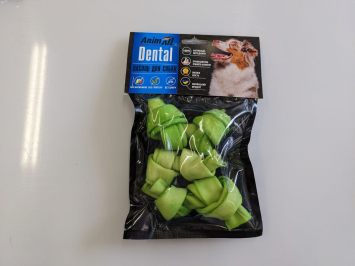 AnimAll (ЕнімАлл) Dental - Ласощі для собак кістка мюнхенська вузлова зі спіруліною, 8-9 см, 3 шт