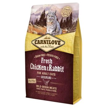 Carnilove (Карнилав) Cat Fresh Chicken &Rabbit Gourmand for Adult cats - корм для взрослых кошек, с курицей и кроликом