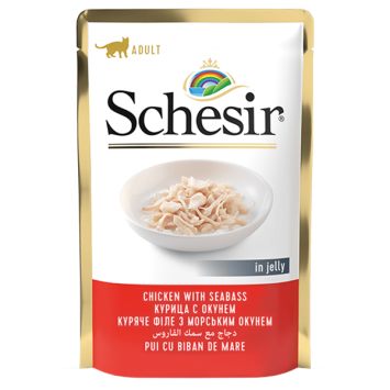Schesir (Шезир) Chicken Seabass влажный корм для кошек с куриным филе и морским окунем, пауч