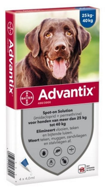 Advantix (Адвантикс) - Капли против блох, клещей, комаров для собак от 25 до 40 кг (1 пипетка)