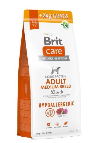 Brit Care (Брит Кеа) Dog Hypoallergenic Adult Medium Breed - Сухой монопротеиновый гипоаллергенный корм с ягнёнком для собак средних пород