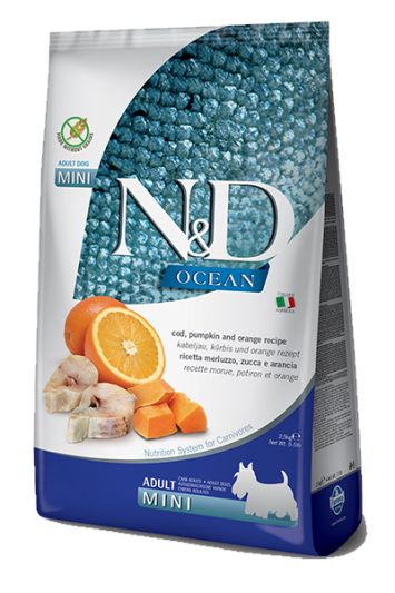 Farmina (Фарміна) N&D Ocean Dog Cod, Pumpkin & Orange Adut Mini - Беззерновий сухий корм для собак мелких пород с треской и апельсином