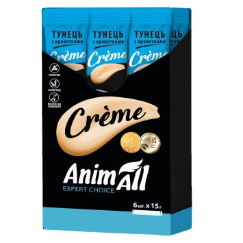 AnimAll (ЭнимАлл) Creme - Лакомства для кошек со вкусом тунца с креветками