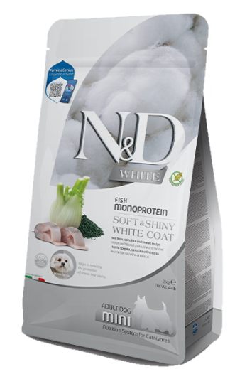Farmina (Фармина) N&D Withe - Беззерновой Сухой корм для собак мелких пород с белой шерстью с сибасом, спирулиной и фенхелем