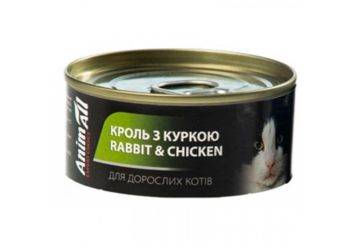 AnimAll (ЭнимАлл) Rabbit & Chicken - Влажный корм для кошек c кроликом и курицей