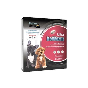 AnimAll VetLine (ЭнимАлл ВетЛайн) DeWorm Ultra - Антигельминтный препарат для собак и щенков до 5 кг