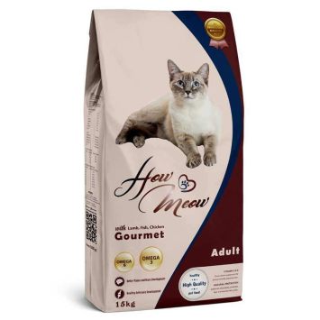 How Meow (Хау Мяу) Adult Cat Gourmet Lamb, Chicken & Fish - Сухий корм для дорослих вибагливих котів (ягня, курка та риба)