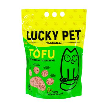 Lucky Pet (Лаки Пет) Тофу - Наполнитель гипоаллергенный для кошачьего туалета, с ароматом клубники
