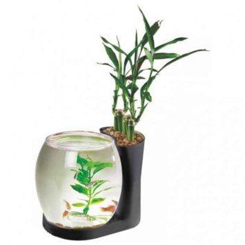 Resun (Рисан) NW-03 Nature World - Аквариум круглый с подставкой и LED-подсветкой, 3 л, черный