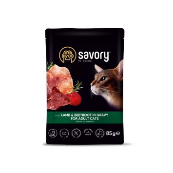 Savory (Сейвори) Adult Cats Lamb s Beetroot - Влажный корм для взрослых котов с ягненком и буряком (соус)