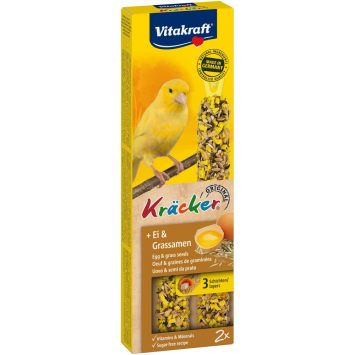 Vitakraft (Витакрафт) «Kracker Original + Egg & Grass Seeds» - Лакомство для канареек (яйцо и семена)
