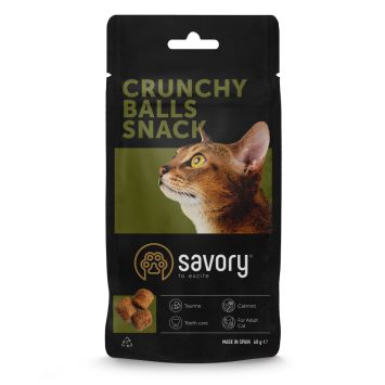 Savory (Сейвори) Cats Snacks Crunchy Balls - Лакомства хрустящие для взрослых привередливых котов, шарики с кошачьей мятой