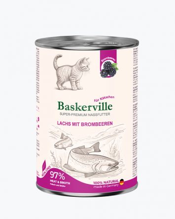Baskerville (Баскервіль) Super Premium - Консервований корм для кошенят (лосось/ожина)