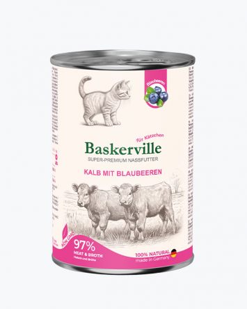 Baskerville (Баскервіль) Super Premium - Консервований корм для кошенят (телятина/чорниця)