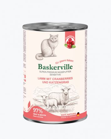Baskerville (Баскервіль) Sensitive - Консервований корм для котів (ягня/журавлина)