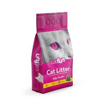 Catfun (КэтФан) - Наполнитель бентонитовый для для кошачьих туалетов ароматом детской присыпки