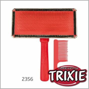 Trixie (Трикси) - Щетка-пуходерка + расческа мягкая для собак и кошек, 14х11 см